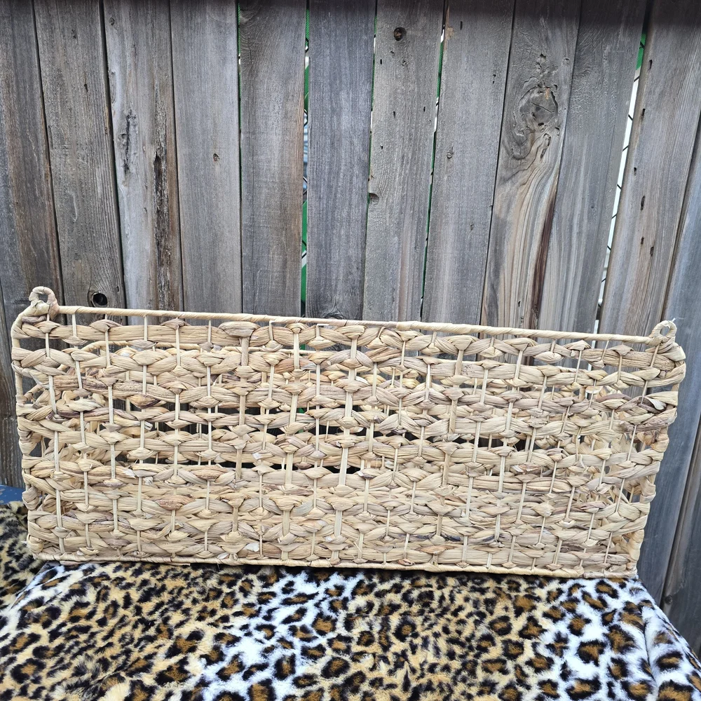 Wall Wicker Bin Storage Woven Natural Basket